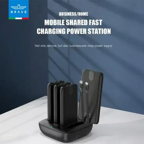 Brave Station Pro 4-in-1 Family Power Bank Station 10000mAh×4 BP-27 – Black