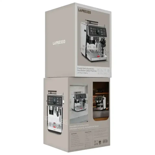 Lepresso Vivente Semi-Automatic Dual Boiler Coffee Machine with Touch Display - Silver