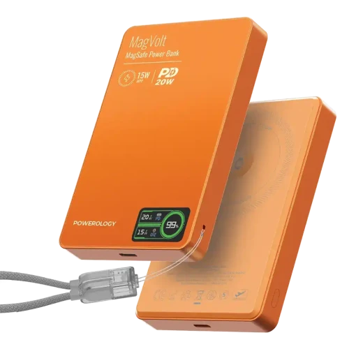 Powerology MagVolt 10000mAh Magnetic Power Bank - Orange