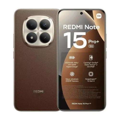 Xiaomi Redmi Note 15 Pro+ 12GB RAM 512GB 5G Smartphone - Brown