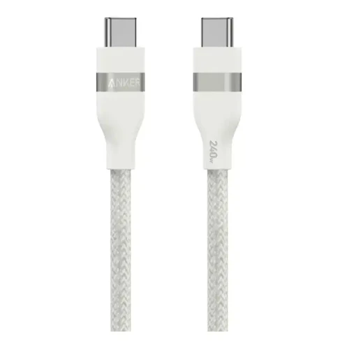 Anker USB-C to USB-C 240W Upcycled Braided 3FT Cable - White