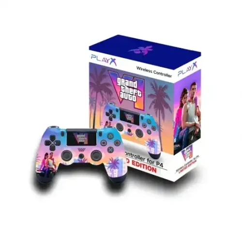 وحدة تحكم لاسلكية Play X لجهاز PS4 مع تحكم دقيق واهتزاز مزدوج - إصدار GTA المحدود