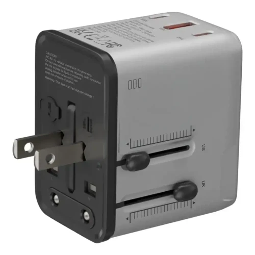 Porodo Mega Volt Universal Travel Adapter - Silver/Black
