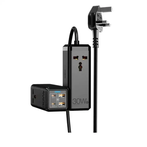MOXOM MX-ST19 PD 30W 6-In-1 2M Universal Socket Fast Charger
