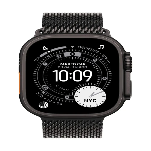 Apple Watch Ultra 3 GPS + Cellular 49mm Black Titanium Case with Black Titanium Milanese Loop - Medium