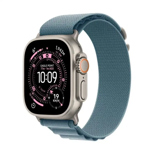 Apple Watch Ultra 3 GPS + Cellular 49mm Natural Titanium Case with Light Blue Alpine Loop - Medium