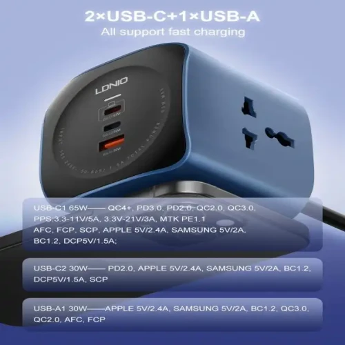 LDNIO SC3319 Universal Power Socket Cube with Multiple Outlets & USB Ports
