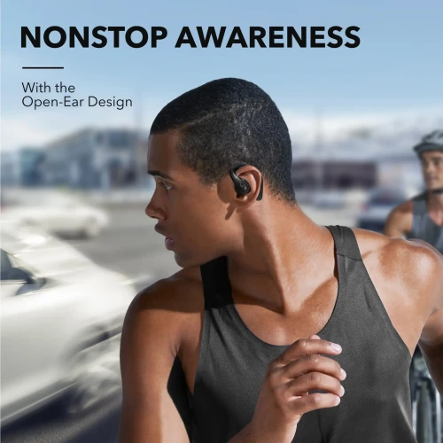 Anker Soundcore AeroFit Pro | Secure Open-Ear Sport Earbuds - Black