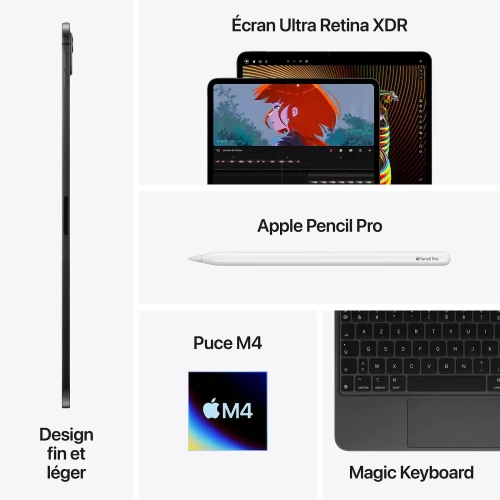 Apple iPad Pro M4 1TB 13-inch WiFi + 5G Tablet with Nano-Texture Glass - Silver