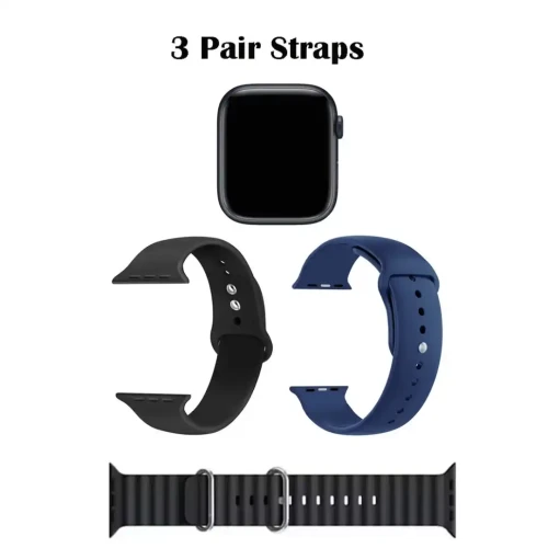 Modio Super Mini Ladies Special Smart Watch with Three Set Strap - Black