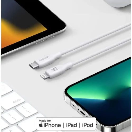Anker 542 USB-C to Lightning Cable (Bio-Based) 1.8m (6ft) White