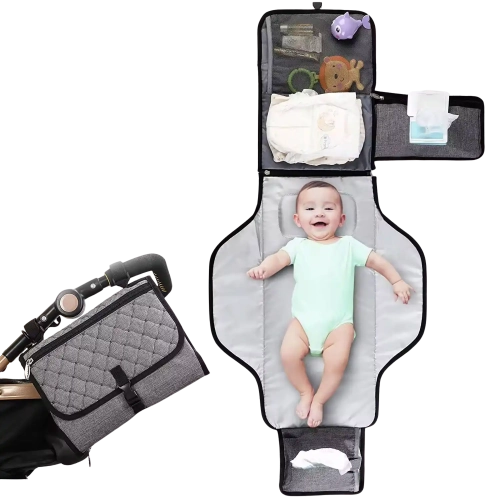 Multifunctional Diaper Bag Backpack with Crib, USB Port & Large Capacity