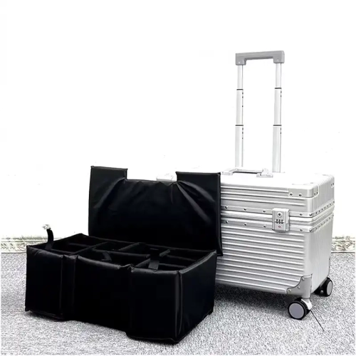 Unisex Lightweight ABS Trolley Camera Case with Spinner Wheels & TSA Lock