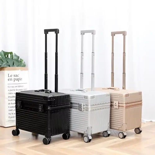 Unisex Lightweight ABS Trolley Camera Case with Spinner Wheels & TSA Lock