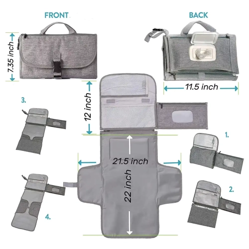Multifunctional Diaper Bag Backpack with Crib, USB Port & Large Capacity
