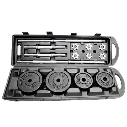 Adjustable Dumbbell and Barbell Set with Carrying Case - Multifunctional Free Weights Training