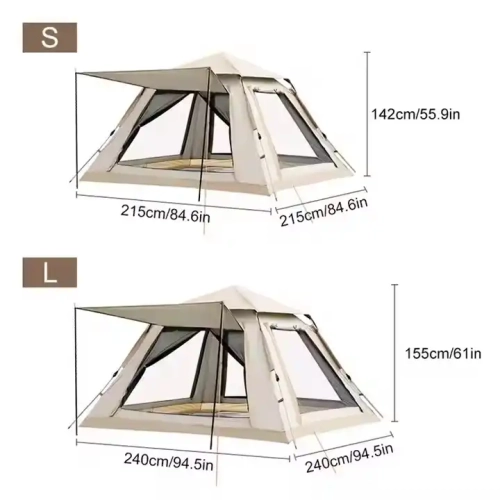Automatic Double-Layer Camping Tent – Waterproof, Windproof Family Tent for 3–4 Persons