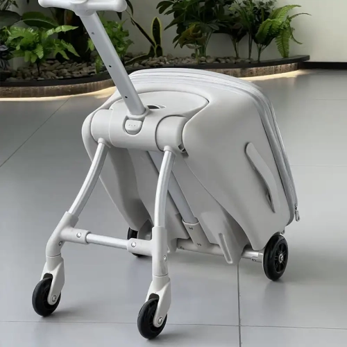 Kids Ride-On Carry-On Suitcase | Hard Shell Travel Trolley with Wheels for Children