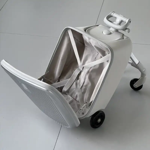 Kids Ride-On Carry-On Suitcase | Hard Shell Travel Trolley with Wheels for Children