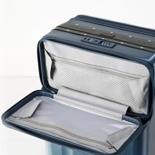 Aluminum Frame Luggage Set | Front-Open PC Suitcase with Japanese Silent Double Spinner Wheels & TSA Lock