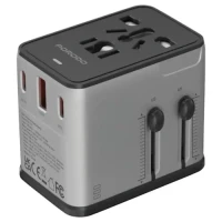 Porodo Mega Volt Universal Travel Adapter - Silver/Black
