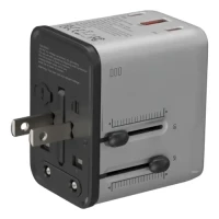 Porodo Mega Volt Universal Travel Adapter - Silver/Black