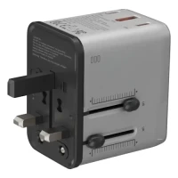 Porodo Mega Volt Universal Travel Adapter - Silver/Black