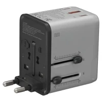 Porodo Mega Volt Universal Travel Adapter - Silver/Black
