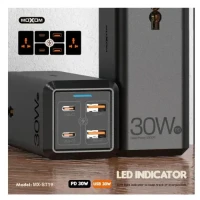 MOXOM MX-ST19 PD 30W 6-In-1 2M Universal Socket Fast Charger