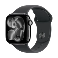 Apple Watch Series 11 GPS + Cellular 46mm Jet Black Aluminium Case with Black Sport Band - S/M