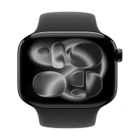 Apple Watch Series 11 GPS + Cellular 46mm Jet Black Aluminium Case with Black Sport Band - S/M