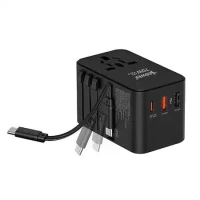 XPower TA70C 70W PD PPS GaN Travel Adapter with Built-in Type-C Cable - Black