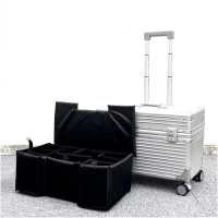 Unisex Lightweight ABS Trolley Camera Case with Spinner Wheels & TSA Lock