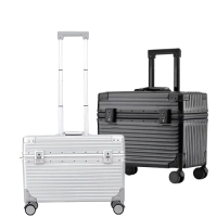 Unisex Lightweight ABS Trolley Camera Case with Spinner Wheels & TSA Lock