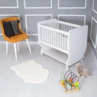 Wooden Baby Crib with Storage Drawer – Convertible Baby Bed with Adjustable Height and Safety Rail