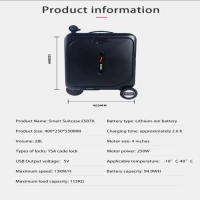 Canton Fair Luxury Electric Scooter Suitcase | Best-Selling Simple Style Luggage with Polyester Lining